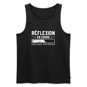 Reflection in progress Please be patient | Funny Humor - Men's Premium Organic Tank Top - black - Front - AI Model Male 178 light (178cm)