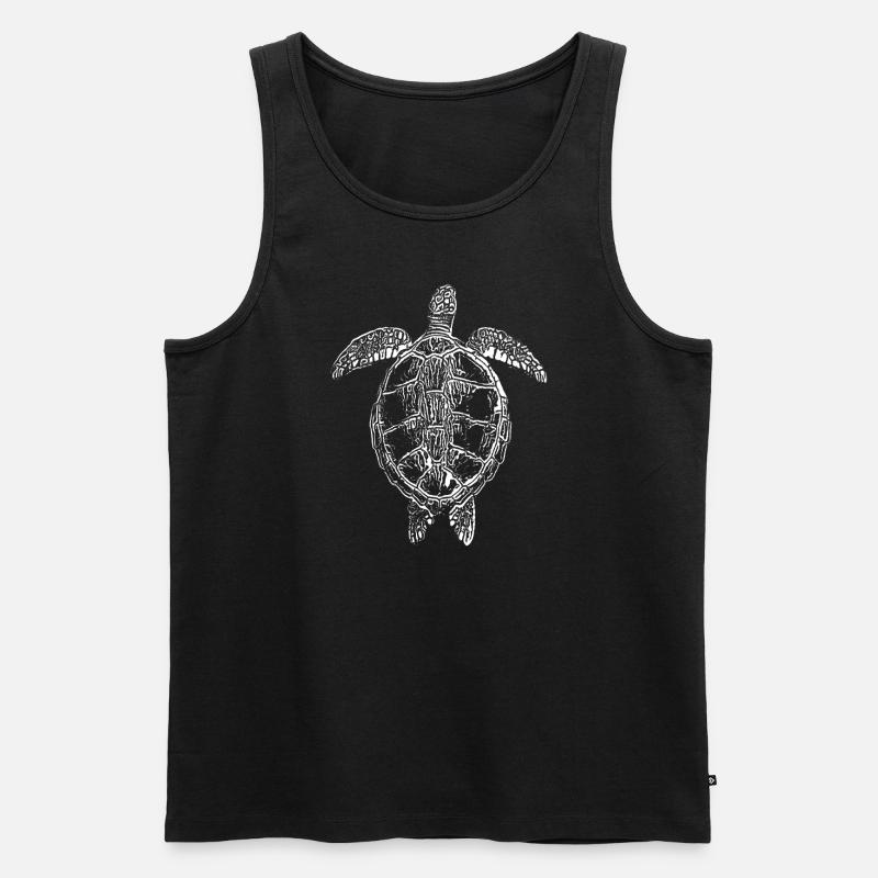 Schildkroete weiss - Männer Premium Bio Tank Top - Schwarz