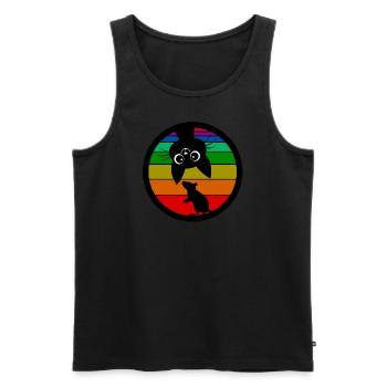 Katze Katzen Maus Kätzchen Regenbogen Fun Shirt - Männer Premium Bio Tank Top - Schwarz - Vorne - AI Model Male 178 light (178cm)