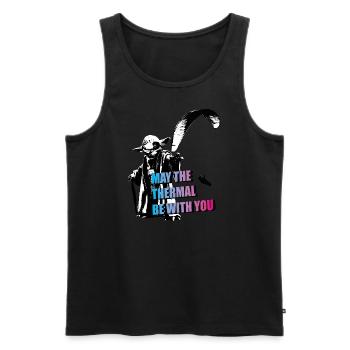 May the thermal be with you Gleitschirm Paraglider - Men's Premium Organic Tank Top - black - Front - AI Model Male 178 light (178cm)