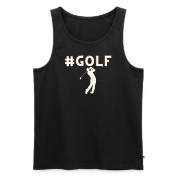 golf - Männer Premium Bio Tank Top - Schwarz - Vorne - AI Model Male 178 light (178cm)