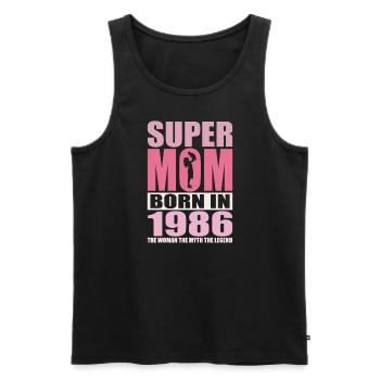 Mom's birthday 1986 | Super Mom - Men's Premium Organic Tank Top - black - Front - AI Model Male 178 light (178cm)
