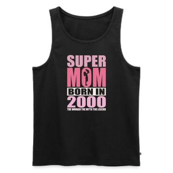 Mama Geburtstag 2000 | Super Mom - Männer Premium Bio Tank Top - Schwarz - Vorne - AI Model Male 178 light (178cm)