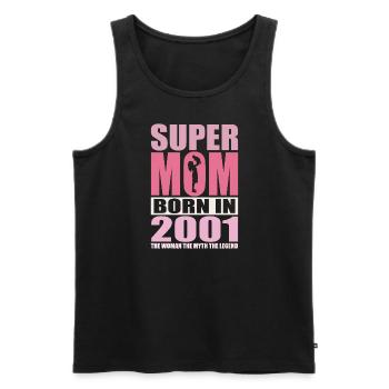Mama Geburtstag 2001 | Super Mom - Männer Premium Bio Tank Top - Schwarz - Vorne - Michal (187cm)