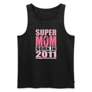 Mama Geburtstag 2011 | Super Mom - Männer Premium Bio Tank Top - Schwarz - Vorne - AI Model Male 178 light (178cm)