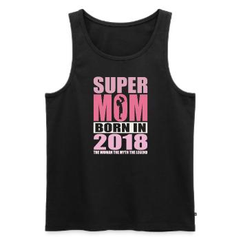 Mama Geburtstag 2018 | Super Mom - Männer Premium Bio Tank Top - Schwarz - Vorne - Michal (187cm)