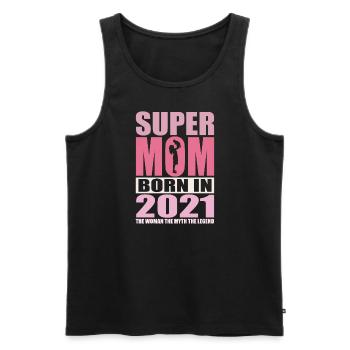 Anniversaire de maman 2021 | Super Maman - Débardeur bio Premium Homme - noir - Devant - Michal (187cm)
