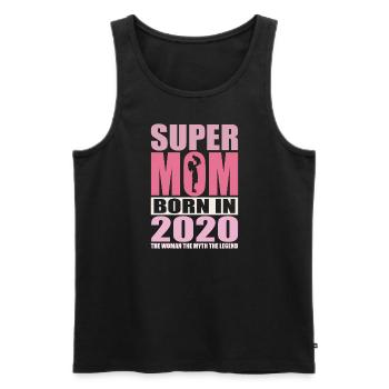 Mama Geburtstag 2020 | Super Mom - Männer Premium Bio Tank Top - Schwarz - Vorne - AI Model Male 178 light (178cm)