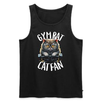 Bodybuilding-Katze - Fitnessstudio-Ratte Katzenfan - Männer Premium Bio Tank Top - Schwarz - Vorne - Michal (187cm)