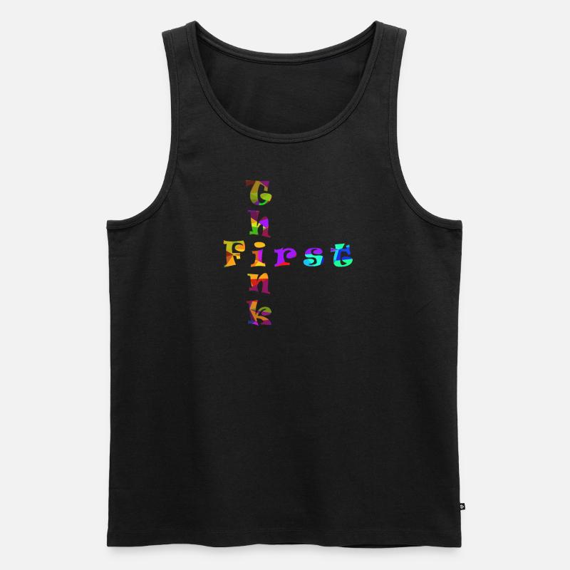 Think First - Männer Premium Bio Tank Top - Schwarz