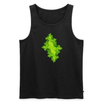 Vert fractal - Débardeur bio Premium Homme - noir - Devant - AI Model Male 178 light (178cm)