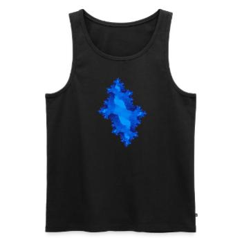 fractal blue - Men's Premium Organic Tank Top - black - Front - AI Model Male 178 light (178cm)