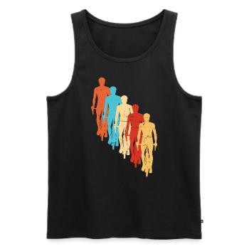 Cyclisme Cyclisme Cyclisme VTT Femmes Cyclisme - Débardeur bio Premium Homme - noir - Devant - Michal (187cm)