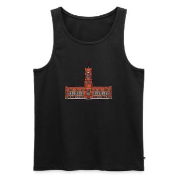 Red City Hall Berlin c - Men's Premium Organic Tank Top - black - Front - AI Model Male 178 light (178cm)
