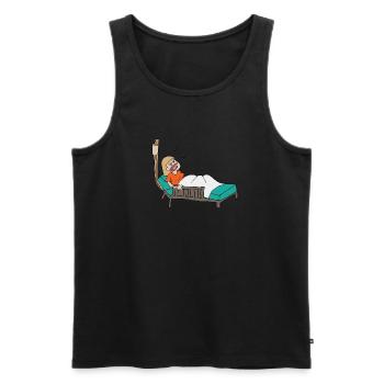 Hospital patient - Men's Premium Organic Tank Top - black - Front - AI Model Male 178 light (178cm)