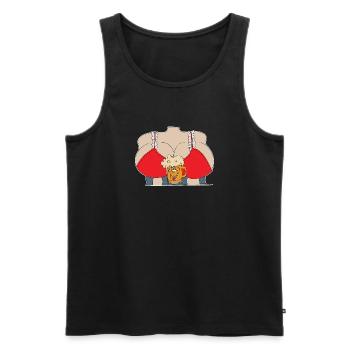 breasts - Men's Premium Organic Tank Top - black - Front - AI Model Male 178 light (178cm)