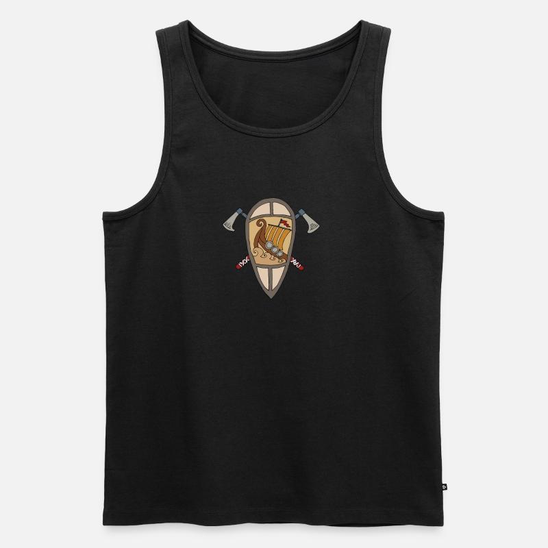 Wikinger Schild Vikings - Männer Premium Bio Tank Top - Schwarz