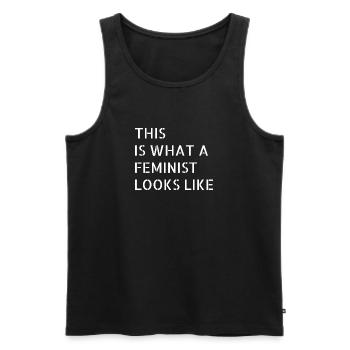 feminism - this is what a feminist looks like - Männer Premium Bio Tank Top - Schwarz - Vorne - AI Model Male 178 light (178cm)