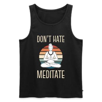 Méditation Méditer Yoga Yogi - Débardeur bio Premium Homme - noir - Devant - AI Model Male 178 light (178cm)