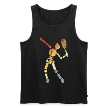 Garçon de tennis - Débardeur bio Premium Homme - noir - Devant - Michal (187cm)