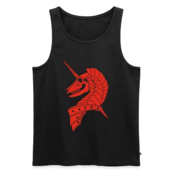 Rotes gotisches Einhorn - Männer Premium Bio Tank Top - Schwarz - Vorne - Michal (187cm)