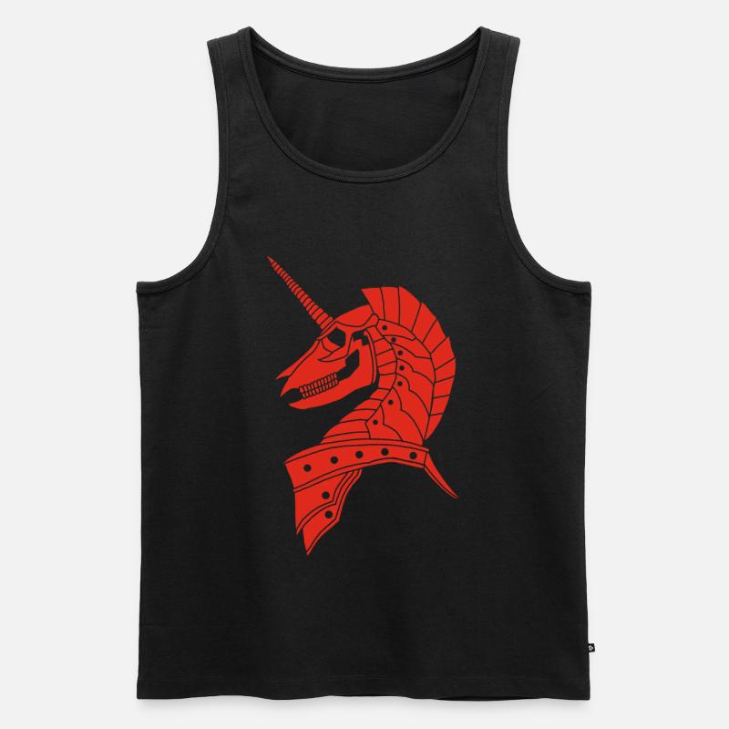 Rotes gotisches Einhorn - Männer Premium Bio Tank Top - Schwarz