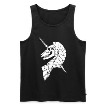 Licorne gothique blanche - Débardeur bio Premium Homme - noir - Devant - AI Model Male 178 light (178cm)