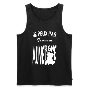 Je peux pas je vais en Auvergne - Débardeur bio Premium Homme - noir - Devant - Michal (187cm)