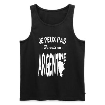 Je peux pas je vais en Argentine - Débardeur bio Premium Homme - noir - Devant - Michal (187cm)