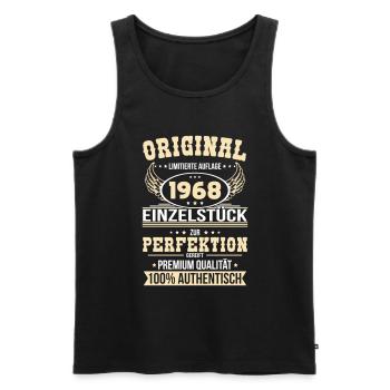 55th birthday - Original 1968 unique piece - Men's Premium Organic Tank Top - black - Front - AI Model Male 178 light (178cm)