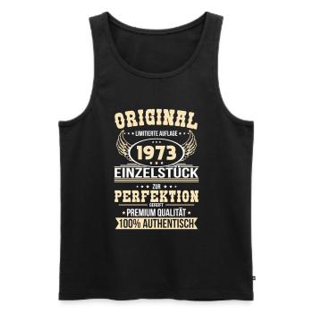50th birthday - Original 1973 unique piece - Men's Premium Organic Tank Top - black - Front - AI Model Male 178 light (178cm)