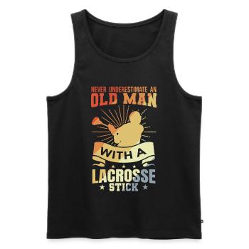 Lacrosse Grandfather - Men's Premium Organic Tank Top - black - Front - Michal (187cm)