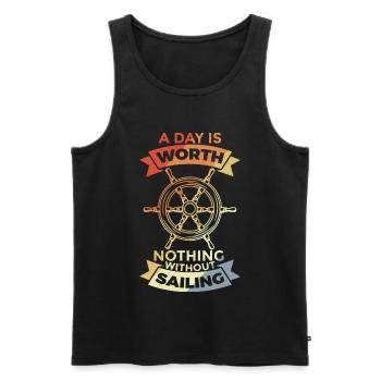 Vintage sailing - Men's Premium Organic Tank Top - black - Front - Michal (187cm)