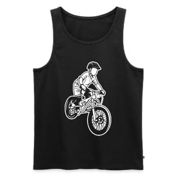 Mountainbike Kind - Männer Premium Bio Tank Top - Schwarz - Vorne - Michal (187cm)