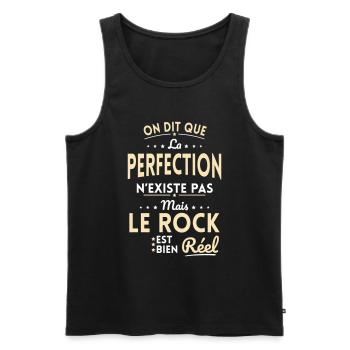 La Perfection n'existe pas le Rock est bien Réel - Débardeur bio Premium Homme - noir - Devant - Michal (187cm)