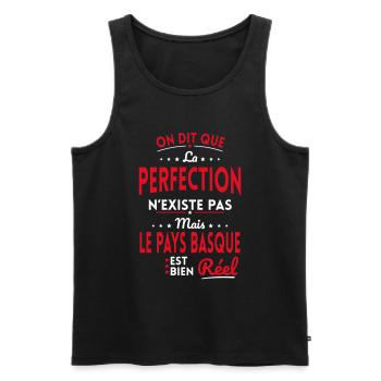 Perfection n'existe pas le Pays Basque est Réel - Débardeur bio Premium Homme - noir - Devant - Michal (187cm)