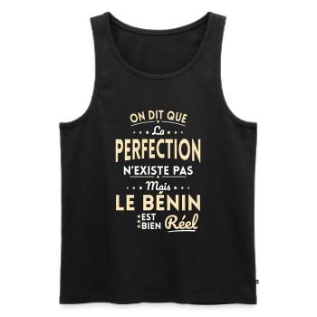 La Perfection n'existe pas le Bénin est bien Réel - Débardeur bio Premium Homme - noir - Devant - Michal (187cm)