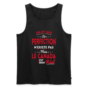 La Perfection n'existe pas le Canada est bien Réel - Débardeur bio Premium Homme - noir - Devant - Michal (187cm)