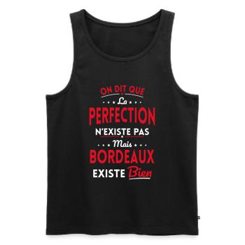 Perfection n'existe pas Bordeaux existe bien - Débardeur bio Premium Homme - noir - Devant - Michal (187cm)