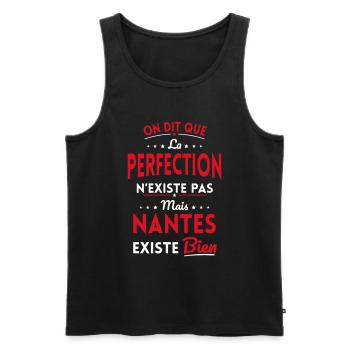 Perfection n'existe pas Nantes existe bien - Débardeur bio Premium Homme - noir - Devant - AI Model Male 178 light (178cm)