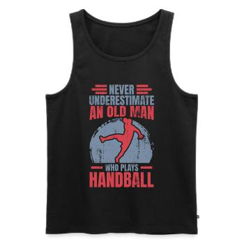 Handball Grandfather - Men's Premium Organic Tank Top - black - Front - Michal (187cm)