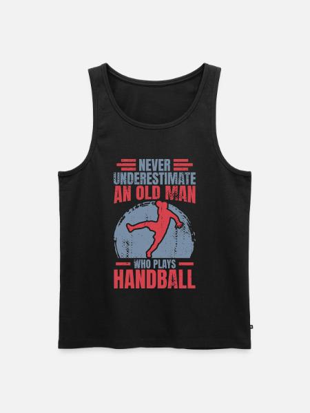 Handball Großvater - Männer Premium Bio Tank Top - Schwarz