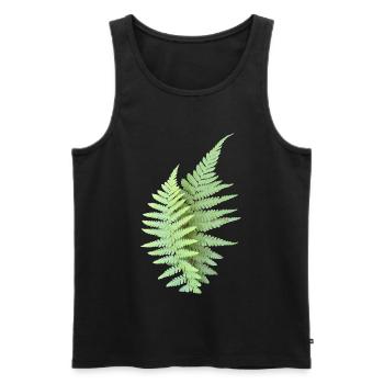 Farn Blätter Farnblätter grün - Männer Premium Bio Tank Top - Schwarz - Vorne - AI Model Male 178 light (178cm)