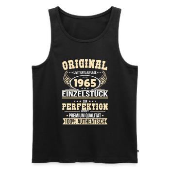 60th Birthday - Original 1965 Unique Piece - Men's Premium Organic Tank Top - black - Front - AI Model Male 178 light (178cm)