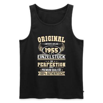 70th Birthday - Original 1955 Unique Piece - Men's Premium Organic Tank Top - black - Front - AI Model Male 178 light (178cm)