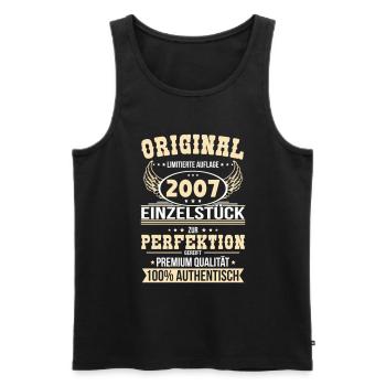 18th Birthday - Original 2007 Unique Piece - Men's Premium Organic Tank Top - black - Front - AI Model Male 178 light (178cm)