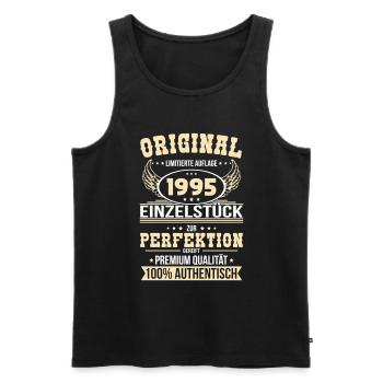 30th Birthday - Original 1995 Unique Piece - Men's Premium Organic Tank Top - black - Front - AI Model Male 178 light (178cm)