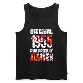 70th Anniversary - Original - 1955 - Alsatian - Men's Premium Organic Tank Top - black - Front - AI Model Male 178 light (178cm)
