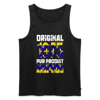 50-jähriges Jubiläum - Original - 1975 - Ardèche - Männer Premium Bio Tank Top - Schwarz - Vorne - AI Model Male 178 light (178cm)