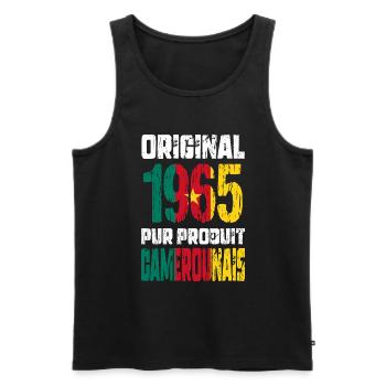 60th Birthday - Original - 1965 Cameroonian - Men's Premium Organic Tank Top - black - Front - AI Model Male 178 light (178cm)